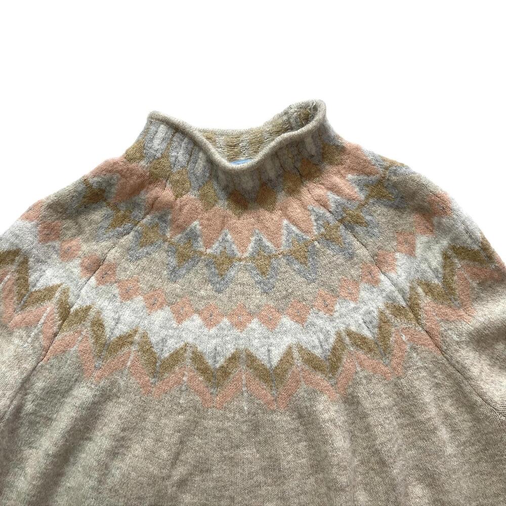 Mock Neck Sweater Medium Argyle Diamond Pattern |… - image 7